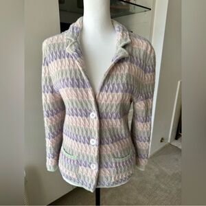 MAGO Made in Italy 100% Cashmere Blazer-Style Cardigan (Size S)